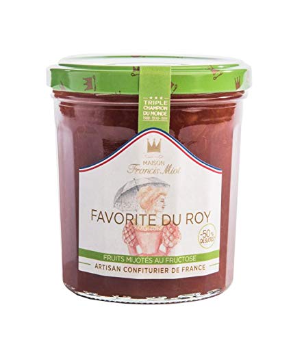 Francis Miot - Confiture artisanale - Handwerklich hergestellter Fruchtaufstrich 'Favorite du Roy' mit Aprikose, Pfirsich und Himbeere (ohne Zucker) - 320 g von Francis miot