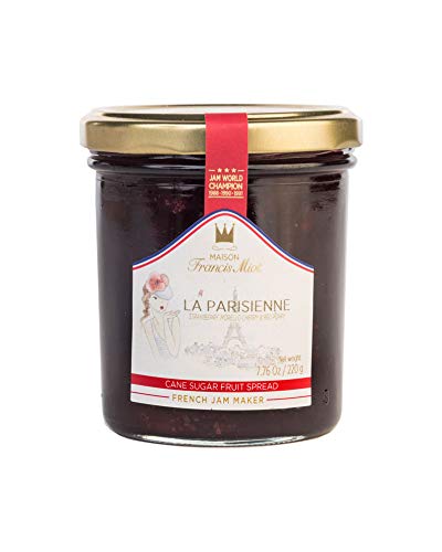Francis Miot - Confiture artisanale - Handwerklich hergestellter Fruchtaufstrich 'La Parisienne' mit Erdbeere, Sauerkirsche und Mohnblumenaroma - 220 g von MAISON FRANCIS MIOT