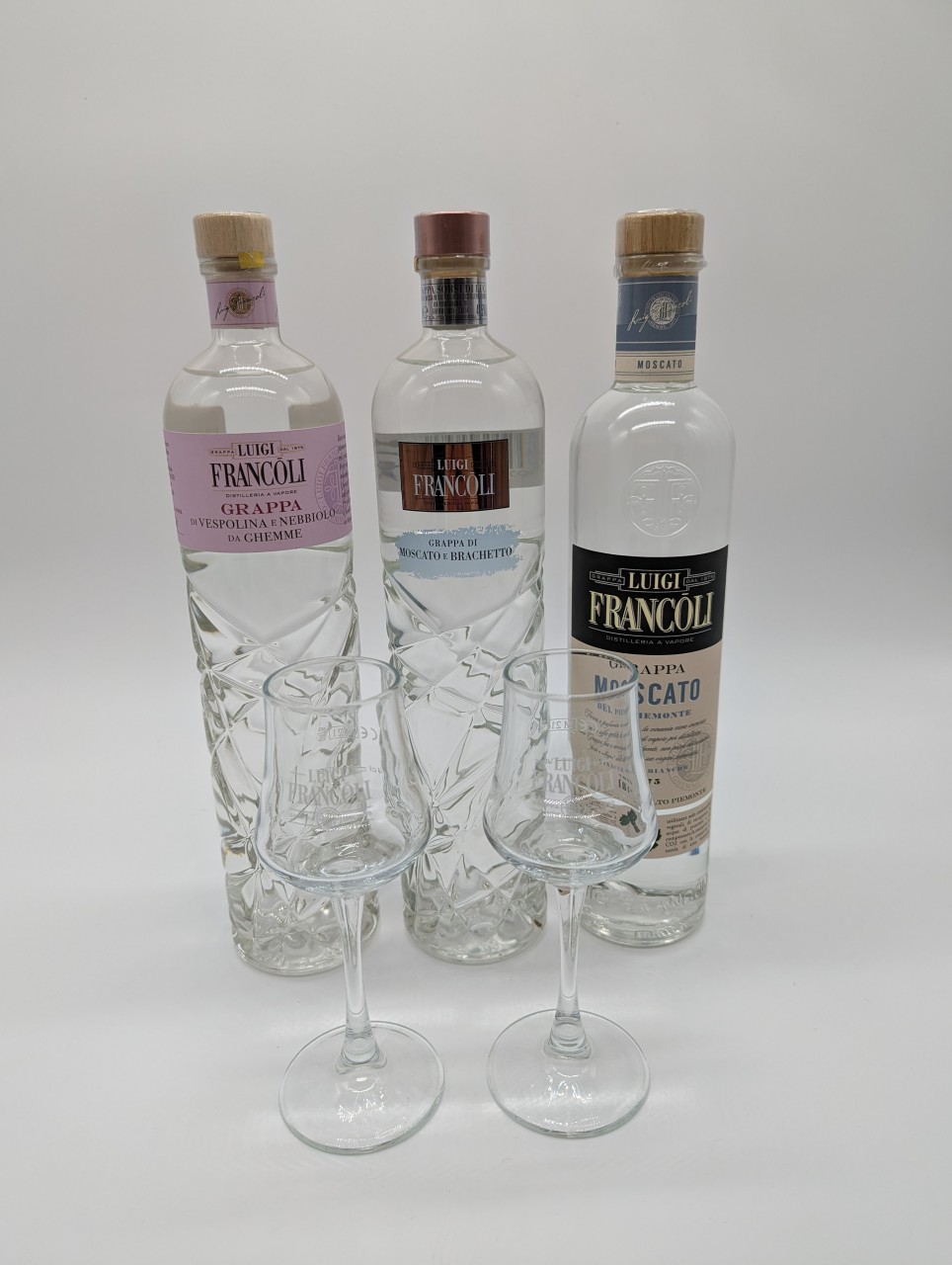 Francoli Grappa Tasting Set 'Le Bianche' Francoli Grappa Tasting Set 'Le Bianche' von Francoli Grappa