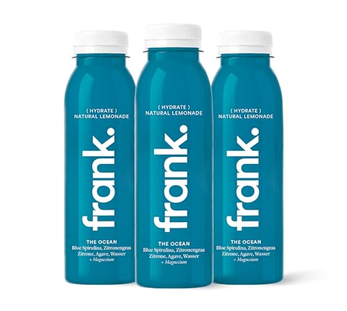 FRANK JUICE THE OCEAN kaltgepresster veganer Saft mit Blue Spirulina, Zitronengras, Zitrone und Agave, inkl. EINWEG-PFAND 3,00€, 12 x 330ml von Frank Juice