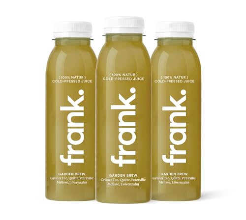 FRANK JUICE GARDEN BREW, kaltgepresster veganer Saft mit grünem Tee, Quitte, Limette, Petersilie, Melisse und Löwenzahn, inkl. EINWEG-PFAND 3,00€, 12 x 330ml von Frank Juice