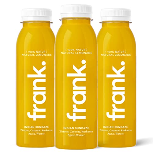 FRANK JUICE INDIAN SUNDAZE, kaltgepresster veganer Saft mit Zitrone, Agave, Kurkuma und Cayenne, inkl. EINWEG-PFAND 3,00€, 12 x 330ml von Frank Juice