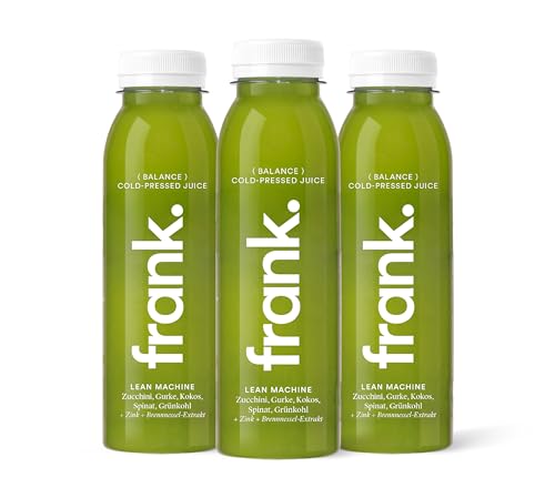 FRANK JUICE LEAN MACHINE, kaltgepresster veganer Saft mit Kokoswasser, Spinat, Grünkohl, Zucchini und Zitrone inkl. EINWEG-PFAND 3,00€, 12 x 330ml von Frank Juice