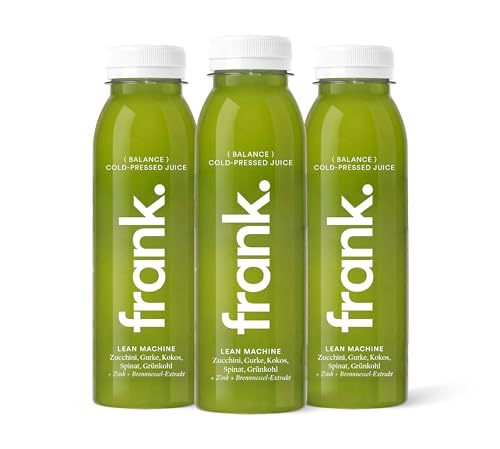 FRANK JUICE LEAN MACHINE, kaltgepresster veganer Saft mit Kokoswasser, Spinat, Grünkohl, Zucchini und Zitrone inkl. EINWEG-PFAND 3,00€, 18 x 330ml von Frank Juice