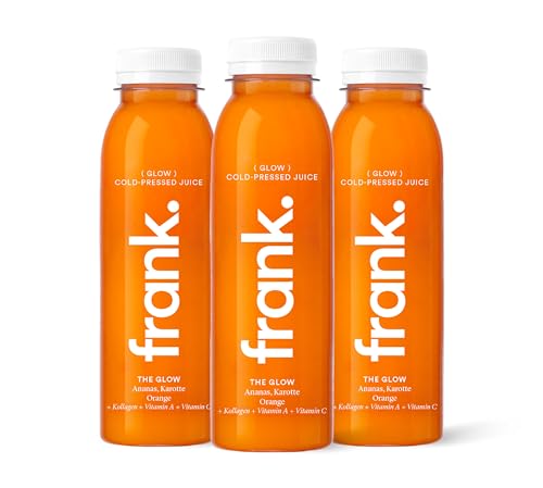 FRANK JUICE THE GLOW, kaltgepresster veganer Saft mit Ananas, Karotte und Orange, inkl. EINWEG-PFAND 3,00€, 12 x 330ml FRANK JUICE THE GLOW, kaltgepresster veganer Saft mit Ananas, Karotte und Orange, inkl. EINWEG-PFAND 3,00€, 12 x 330ml von Frank Juice