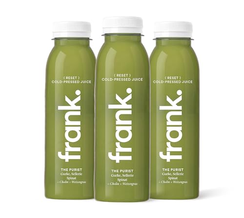 FRANK JUICE THE PURIST, kaltgepresster veganer Saft mit Gurke, Spinat und Sellerie inkl. EINWEG-PFAND 3,00€, 12 x 330ml von Frank Juice