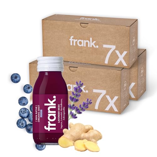 FRANK SHOT Lavender Skies - 21 x 60ml - Bio Ingwer-Eisen-Shots mit Heidelbeere und Lavendel, Vegan, Nachhaltig im Glas, Ohne Konservierungsstoffe von Frank Juice