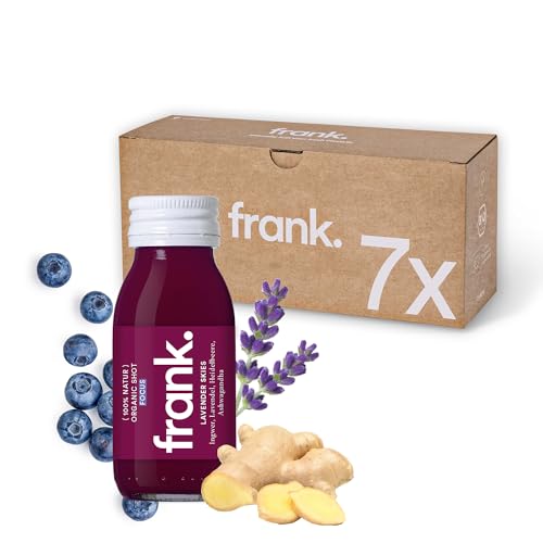 FRANK SHOT Lavender Skies - 7 x 60ml - Bio Ingwer-Eisen-Shots mit Heidelbeere und Lavendel, Vegan, Nachhaltig im Glas, Ohne Konservierungsstoffe von Frank Juice