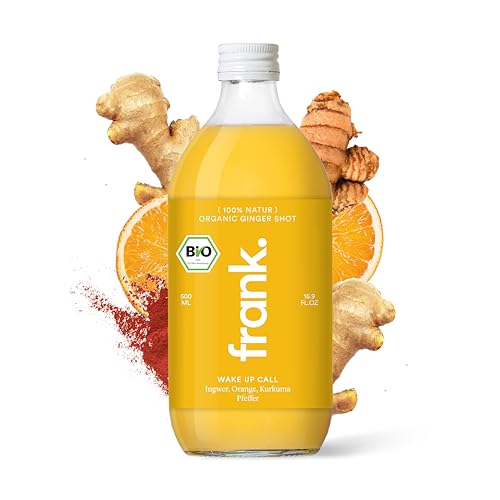 FRANK SHOT Wake Up Call - 2 x 500 ml - Bio Ingwer-Shots mit Kurkuma und Orange in Premium Qualität, Vegan, Nachhaltig im Glas, ohne Konservierungsstoffe FRANK SHOT Wake Up Call - 2 x 500 ml - Bio Ingwer-Shots mit Kurkuma und Orange in Premium Qualität, Vegan, Nachhaltig im Glas, ohne Konservierungsstoffe von Frank Juice