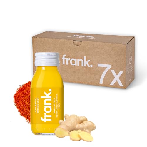 FRANK SHOT Wake Up Call - Bio Ingwer-Shots mit Kurkuma und Orange in Premium Qualität, Vegan, Nachhaltig im Glas, ohne Konservierungsstoffe - 7 x 60 ml von Frank Juice