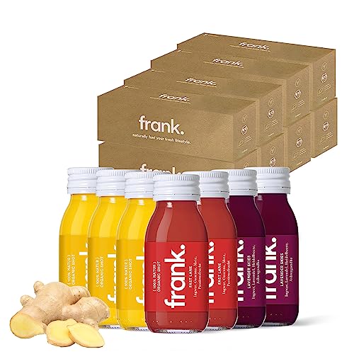 FRANK SHOTKUR - 56 x 60ml - 8 Wochen, Bio Ingwer-Shots mit verschiedenen Ingwer-Gehalten, innovative Mischungen, Vegan, Nachhaltig im Glas, Ohne Konservierungsstoffe von Frank Juice