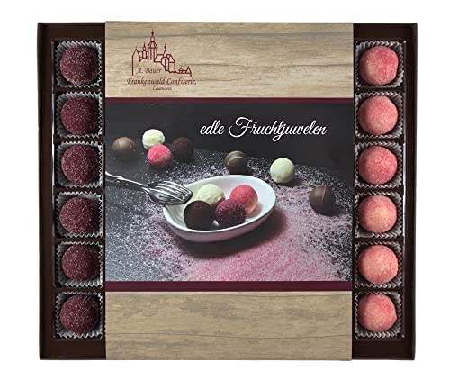 Pralinenmischung Fruchtjuwelen, 500g, Confiserie A. Bauer, Lauenstein Pralinenmischung Fruchtjuwelen, 500g, Confiserie A. Bauer, Lauenstein von Frankenwald Confiserie A.Bauer