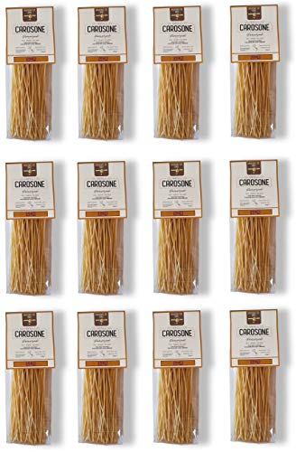 12x Fratelli Carosone Pasta Artigianale Spaghetti tagliati a mano Hand geschnitten handwerkliche Hartweizengrieß Pasta 100% italienischer Weizen Bronze Zeichnung Packung mit 500g langsames Trocknen 12x Fratelli Carosone Pasta Artigianale Spaghetti tagliati a mano Hand geschnitten handwerkliche Hartweizengrieß Pasta 100% italienischer Weizen Bronze Zeichnung Packung mit 500g langsames Trocknen von Fratelli Carosone