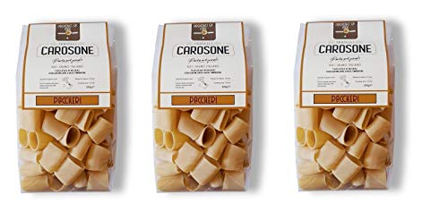 3x Fratelli Carosone Pasta Artigianale Paccheri handwerkliche Hartweizengrieß Pasta 100% italienischer Weizen Bronze Zeichnung Packung mit 500g langsames Trocknen bei niedrigen Temperaturen von Fratelli Carosone