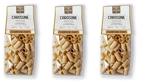 3x Fratelli Carosone Pasta Artigianale Schiaffoni Rigati handwerkliche Hartweizengrieß Pasta 100% italienischer Weizen Bronze Zeichnung Packung mit 500g langsames Trocknen bei niedrigen Temperaturen 3x Fratelli Carosone Pasta Artigianale Schiaffoni Rigati handwerkliche Hartweizengrieß Pasta 100% italienischer Weizen Bronze Zeichnung Packung mit 500g langsames Trocknen bei niedrigen Temperaturen von Fratelli Carosone