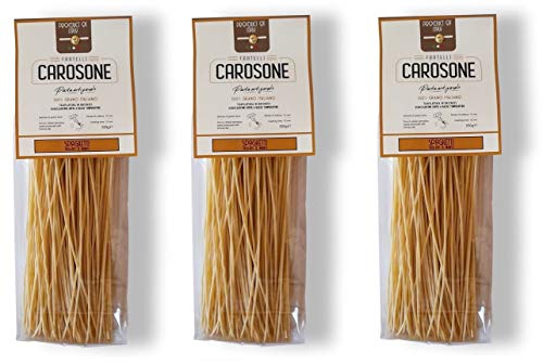 3x Fratelli Carosone Pasta Artigianale Spaghetti tagliati a mano Hand geschnitten handwerkliche Hartweizengrieß Pasta 100% italienischer Weizen Bronze Zeichnung Packung mit 500g langsames Trocknen 3x Fratelli Carosone Pasta Artigianale Spaghetti tagliati a mano Hand geschnitten handwerkliche Hartweizengrieß Pasta 100% italienischer Weizen Bronze Zeichnung Packung mit 500g langsames Trocknen von Fratelli Carosone