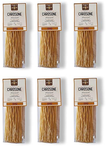 6x Fratelli Carosone Pasta Artigianale Spaghetti tagliati a mano Hand geschnitten handwerkliche Hartweizengrieß Pasta 100% italienischer Weizen Bronze Zeichnung Packung mit 500g langsames Trocknen 6x Fratelli Carosone Pasta Artigianale Spaghetti tagliati a mano Hand geschnitten handwerkliche Hartweizengrieß Pasta 100% italienischer Weizen Bronze Zeichnung Packung mit 500g langsames Trocknen von Fratelli Carosone