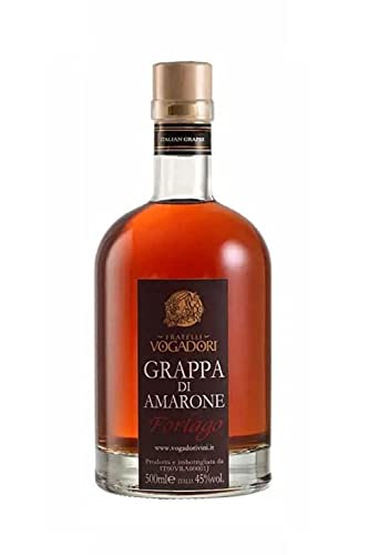 Fratelli Vogadori Grappa di Amarone Forlago, mindestens 6 Jahre im Eichenfass gereift, 0,5 Liter von Fratelli Vogadori