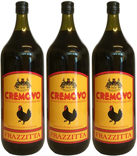 Marsala Cremovo FRAZZITTA (3 X 2 L) - Vino Aromatizzato all´Uovo - Aromatisierter Wein mit Ei 14,8% Vol. aus Italien von Frazzitta