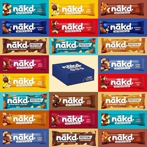 Nakd Bars Nakd Frucht- und Nussriegel Gesunde Snacks für Erwachsene und Kinder. Frühstücksbars Essen. Vegane, milchfreie, weizenfreie, glutenfreie Riegel. (24 Bars) von Free From Direct