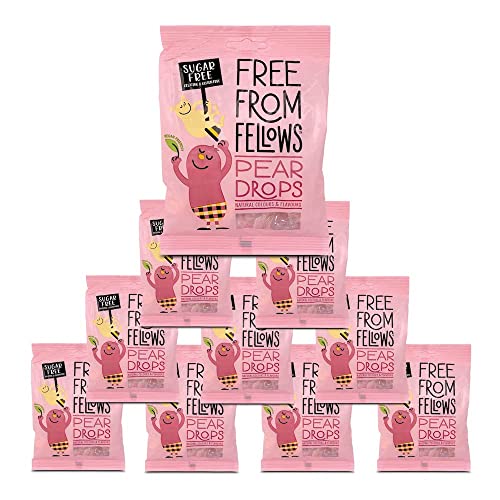 10 x Free From Fellows Sugar Free Pear Drops Sweets 70g von Free From Fellows