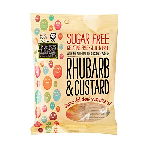 3 x Free From Fellows Sugar Free Rhubarb & Custard Sweets 70g von Free From Fellows