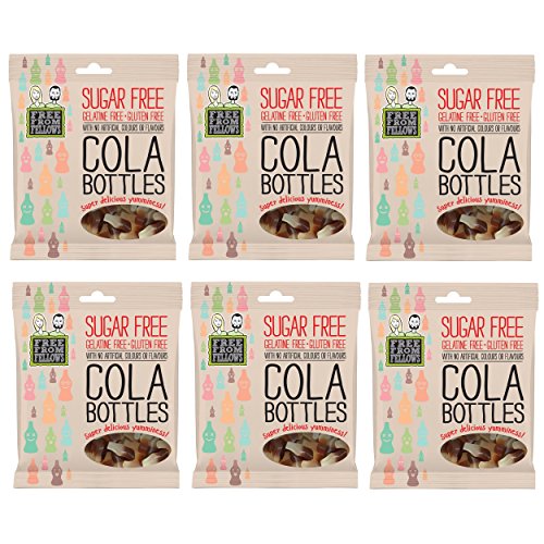 Cola Flaschen – Zucker, Gelatine und glutenfreie Gelees, 100 g, 6 Stück von Free From Fellows