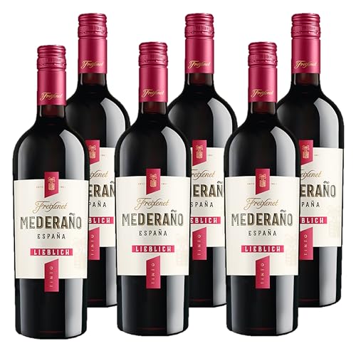 Freixenet Mederaño Tinto Lieblich (6 x 0,75 l) - Lieblicher Rotwein aus Spanien, fruchtig, vollmundig und samtig im Geschmack, perfekt zu Gegrilltem oder Käse von Freixenet Mederano