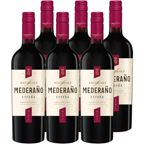 Freixenet Mederaño Tinto Spanischer Rotwein (6 x 0,75 l) Spanish Red Wine, Wein, halbtrocken mit Aromen von Kirsche und Heidelbeere, zu kräftigen Speisen und würzigem Gemüse von Freixenet Mederano