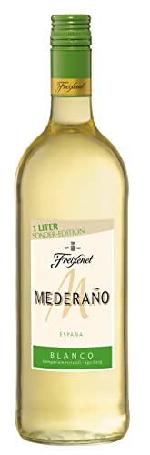 Freixenet Mederaño Blanco (1 x 1 l) - fruchtiger Spanischer Weißwein, halbtrocken mit angenehmer Säure, kräftig und voll im Geschmack, hervorragend zu Paella und Fisch von Freixenet
