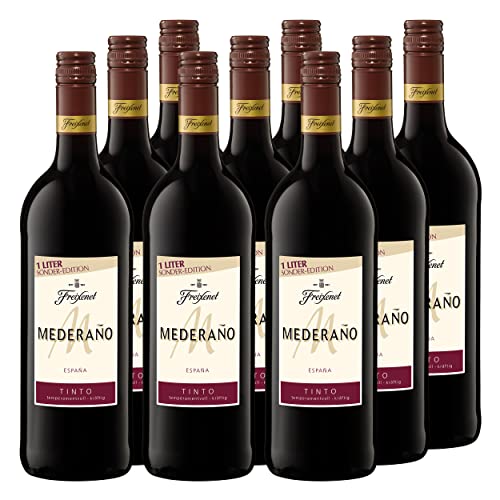 Freixenet Mederaño Tinto, Spanischer Rotwein (9x1,0l) Set - Sonder-Edition - Spanish Red Wine, Wein, halbtrocken, zu kräftigen Speisen und würzigem Gemüse von Freixenet