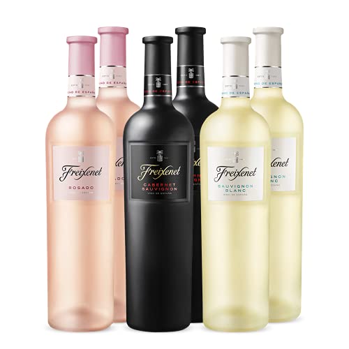 Probierpaket aus 6 Flaschen der Freixenet Spanish Wine Collection (6 x 0,75l) - bestehend aus 2 x 0,75l Freixenet Sauvignon Blanc, 2 x 0,75l Freixenet Rosado und 2 x 0,75l Freixenet Cabernet Sauvignon von Freixenet