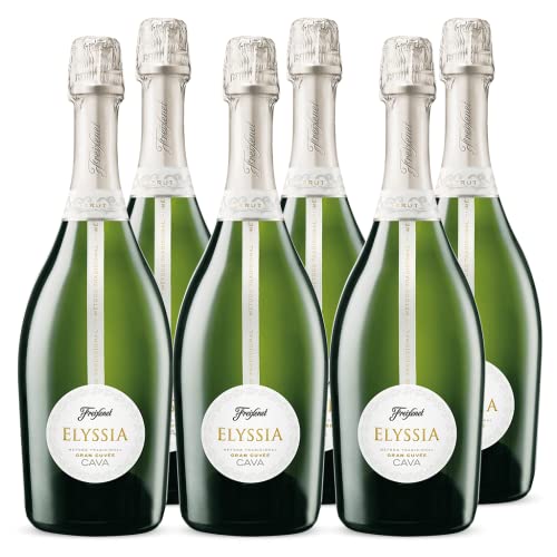 Freixenet Elyssia Gran Cuvée D.O. Cava, Spanischer Premiumsekt (6x0,75l) Set, Trocken, Seco, Cuvée der Rebsorten Chardonnay, Pinot Noir, Parellada und Macabeo, zu Meeresfrüchten, Fisch und Antipasti von Freixenet