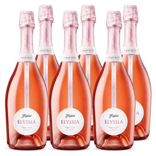 Freixenet Elyssia Pinot Noir D.O. Cava, Spanischer Premiumsekt (6x0,75l) Set, Brut, mit intensiven Aromen reifer Himbeeren und roter Kische, hervorragend zu Meeresfrüchten, Fisch sowie Geflügel von Freixenet