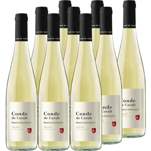 Conde de Caralt Blanco Semidulce D.O. Catalunya Weißwein Halbsüß (6 x 0,75 l), spanischer Weißwein, elegant blumig, ideal als Aperitif oder als Dessertwein, Genuss zu Fisch und asiatischer Küche von Freixenet