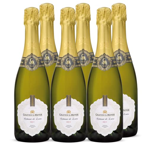 Gratien & Meyer Crémant de Loire Cuvée Diadem Brut (6 x 0,75 l) Edler Schaumwein aus Frankreich, Traditionelle Flaschengärung, Zart und leicht, Qualität auf Champagner-Niveau von Freixenet