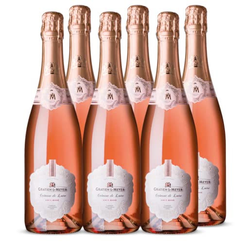 Gratien & Meyer Crémant de Loire Cuvée Diadem Brut Rosé (6 x 0,75 l) - Edler französischer Rosé-Schaumwein auf Champagner-Niveau, Traditionelle Flaschengärung, frisch fruchtig und zart-cremig von Freixenet