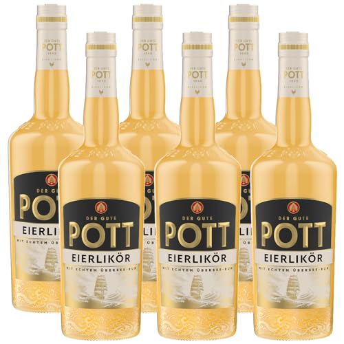 POTT Eierlikör (6x07l) 16% vol - Mit echtem Übersee Rum - Weich, aromatisch, mit feiner Vanillenote, zum Backen, für sahnige Cocktails oder pur genießen, laktosefrei von Freixenet
