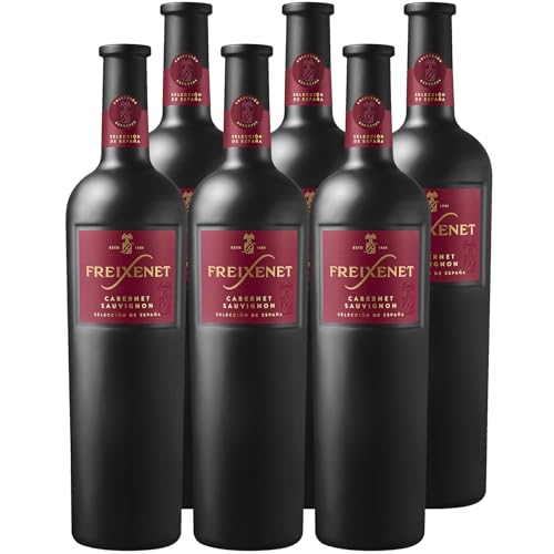 Freixenet Cabernet Sauvignon, Spanischer Rotwein (6 x 0,75 l) in sattinierter Premiumflasche, Spanish Red Wine Collection Dry, Wein, trocken - ideal zu Käse und Fleisch, vegan von FREIXENET