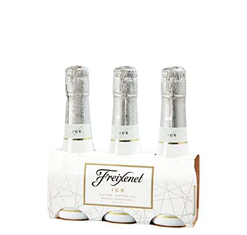 Freixenet ICE Cava (3 x 0,2 l) - Halbtrocken, cremig-süß im Geschmack mit frischen Nuancen und Aromen von tropischen Früchten, hergestellt nach der Methode der traditionellen Flaschengärung von Freixenet