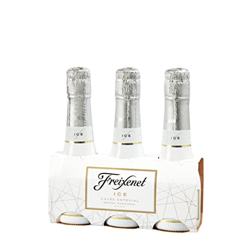 Freixenet ICE Cava (3 x 0,2 l) - Halbtrocken, cremig-süß im Geschmack mit frischen Nuancen und Aromen von tropischen Früchten, hergestellt nach der Methode der traditionellen Flaschengärung von FREIXENET