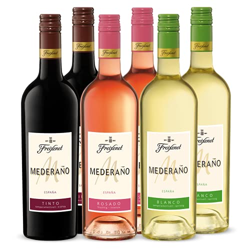 Mischpaket Freixenet Mederaño (6 x 1l) - bestehend aus 2 x 1l Mederaño Tinto, 2 x 1l Mederaño Blanco und 2 x 1l Mederaño Rosado, Weine aus Spanien von Freixenet