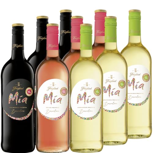 Mischpaket aus 9 Flaschen Freixenet Mia 1l Sonder-Edition (9 x 1l) - bestehend aus 3x 1l Mia Tinto, 3x 1l Mia Blanco und 3x 1l Mia Rosado von Freixenet