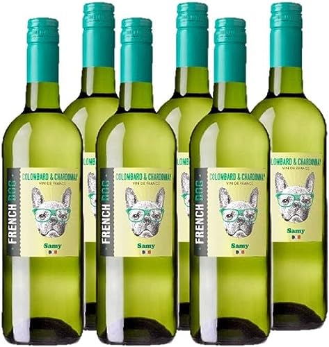 French Dog Colombard Chardonnay (6 x 0,75 l) trockener, französischer Weißwein; frisch und ausgewogen im Geschmack; Wein aus dem Süden Frankreichs; ideal als Aperitif und zu Fisch von KDJMDL