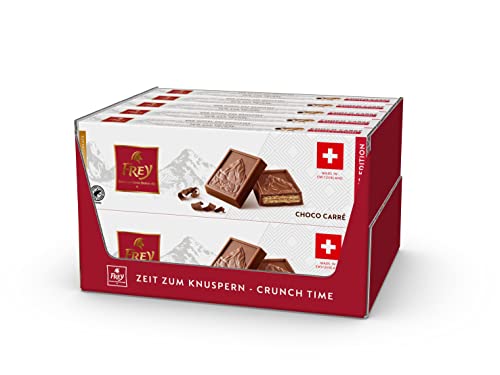 Frey Biskuit Choco Carré - 10 x 100g - Knusprige Waffel, cremige Haselnussfüllung und cremige Milch-Schokolade in der Großpackung - Feingebäck & Kekse aus der Schweiz von Frey