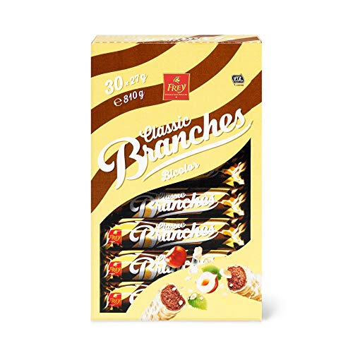 Frey Branches Classic Schokoriegel Bicolor 30er-Pack - Weisse und Milchschokolade mit Haselnusscremefüllung - Schweizer Schokolade - Großpackung 30 Stück à 27g einzeln verpackt / 810 g Frey Branches Classic Schokoriegel Bicolor 30er-Pack - Weisse und Milchschokolade mit Haselnusscremefüllung - Schweizer Schokolade - Großpackung 30 Stück à 27g einzeln verpackt / 810 g von Frey