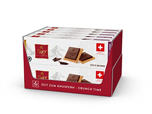 Frey Schokolade - Biskuit Petit Beurre Dunkel 10 x 133g - Knusprige Buttergebäck mit dunkler Schokolade in der Großpackung - Feingebäck & Kekse aus der Schweiz von Frey