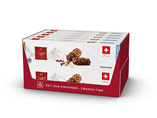 Frey Schokolade - Biskuit Truffino Milch 10 x 100g - Knusprige Waffeln, gefüllt mit Milchschokolade und cremigen Haselnüssen in der Großpackung - Feingebäck | Kekse aus der Schweiz von Frey