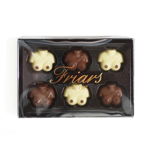 Friars Essbare Schokoladenbrüste 90g | 6 individuell gefertigte Brüste aus Weisser- und Milchschokolade | Lustiges Geschenk für Geburtstag, Freund(in) oder einfach um jemanden zum Lächeln zu bringen von Friars