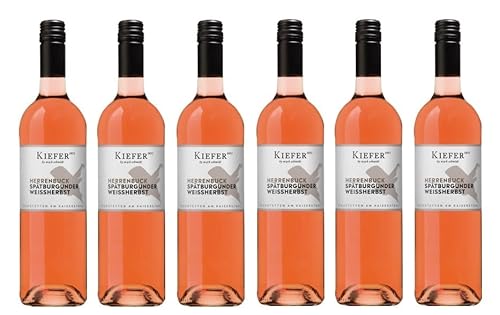 6x 0,75l - 2022er - Friedrich Kiefer - Eichstetter Herrenbuch - Spätburgunder Weißherbst - mild - Qualitätswein Pfalz - Deutschland - Rosé-Wein mild von Friedrich Kiefer